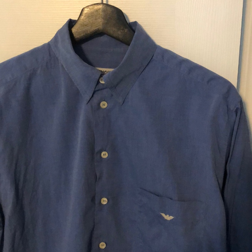 Emporia Armani button down with snap button collar